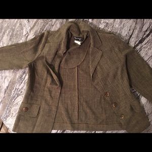 Brown Textured Businesswoman Blazer